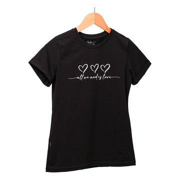 Blusa tela fría estampada negro