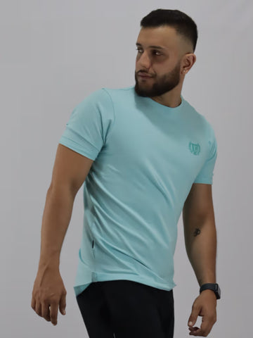 Camiseta Tela Fría Azul Turquesa